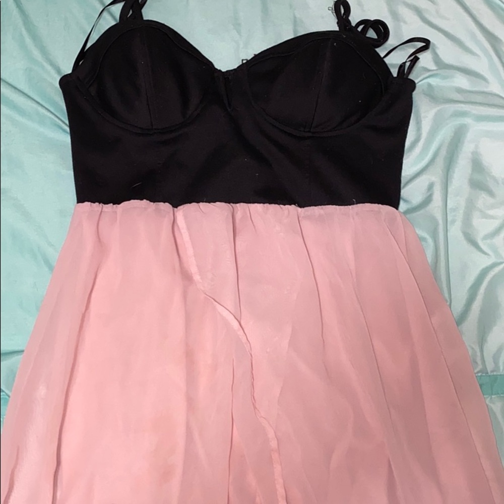 Pink and black party dress